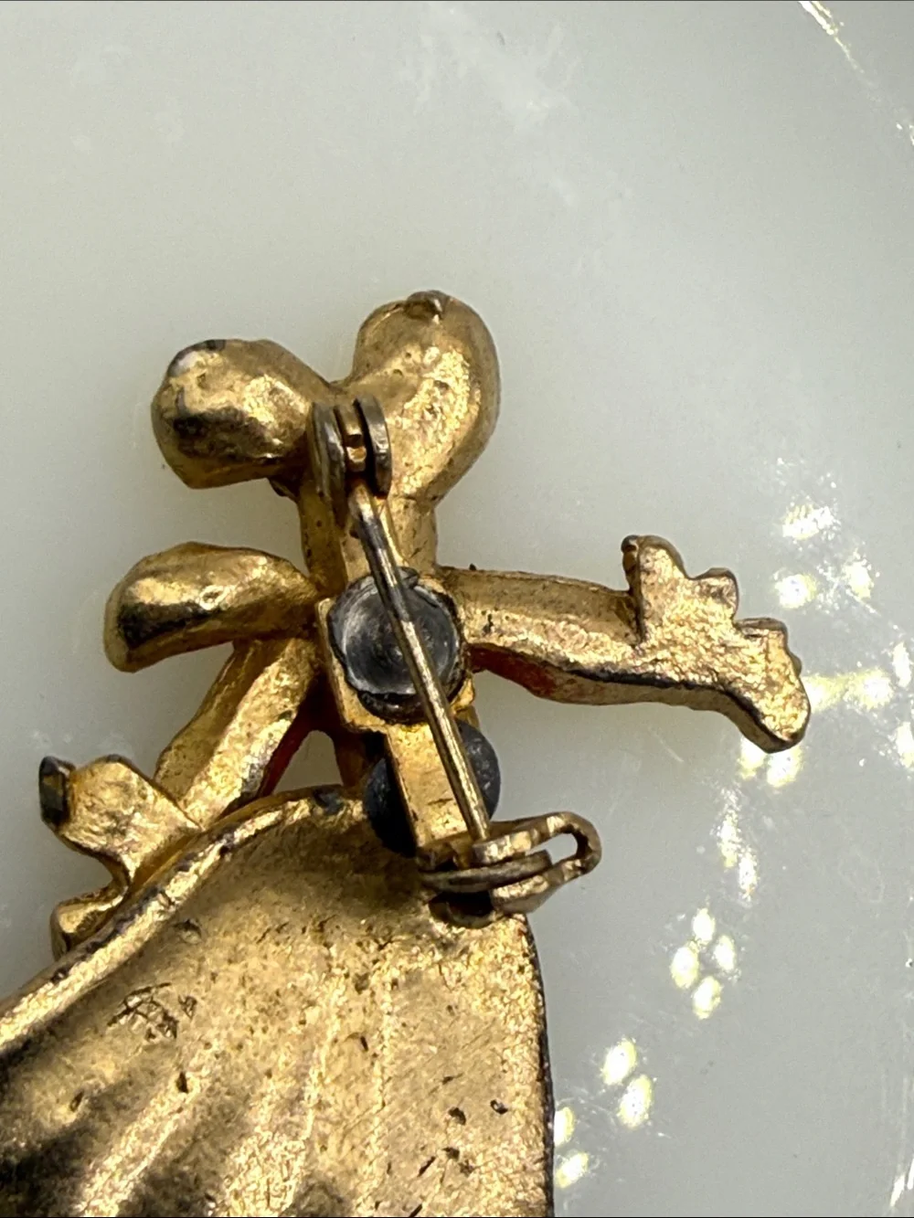 Vintage unusual articulated rag doll possible Alfred Philippe Trifari brooch pin